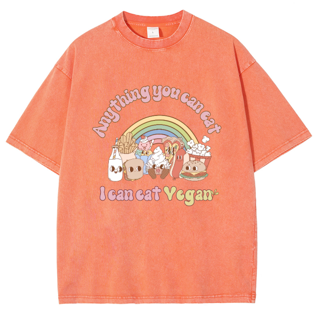I Can Eat Yegan Unisex Fit Washed T-Shirt