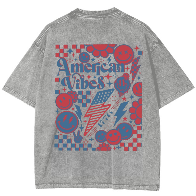 American Vibes Vintage Snowflake Washed T-Shirt