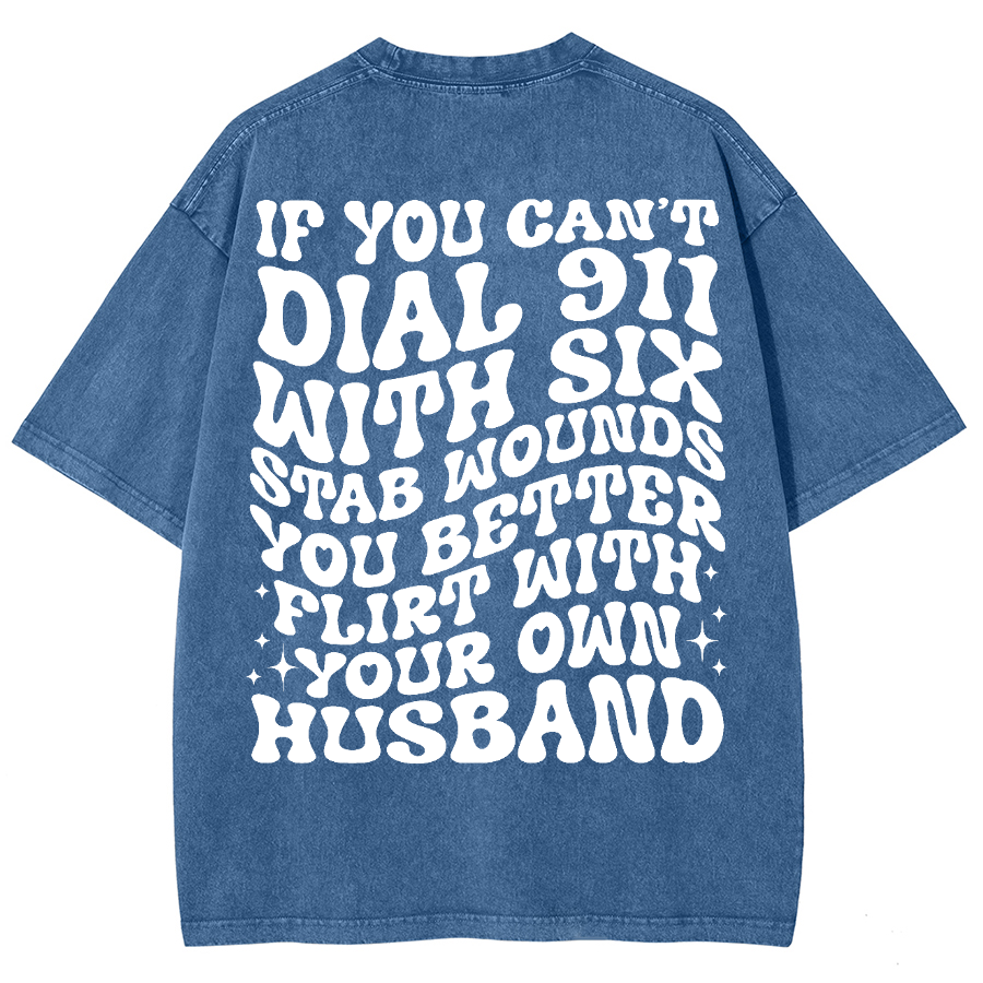 Dial 911 Unisex Vintage Washed Short Sleeve T-Shirt