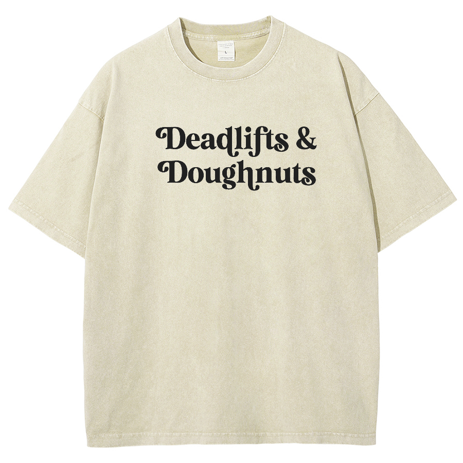 Deadlifts & Dounghts Unisex Fit Washed Oversized T-Shirt