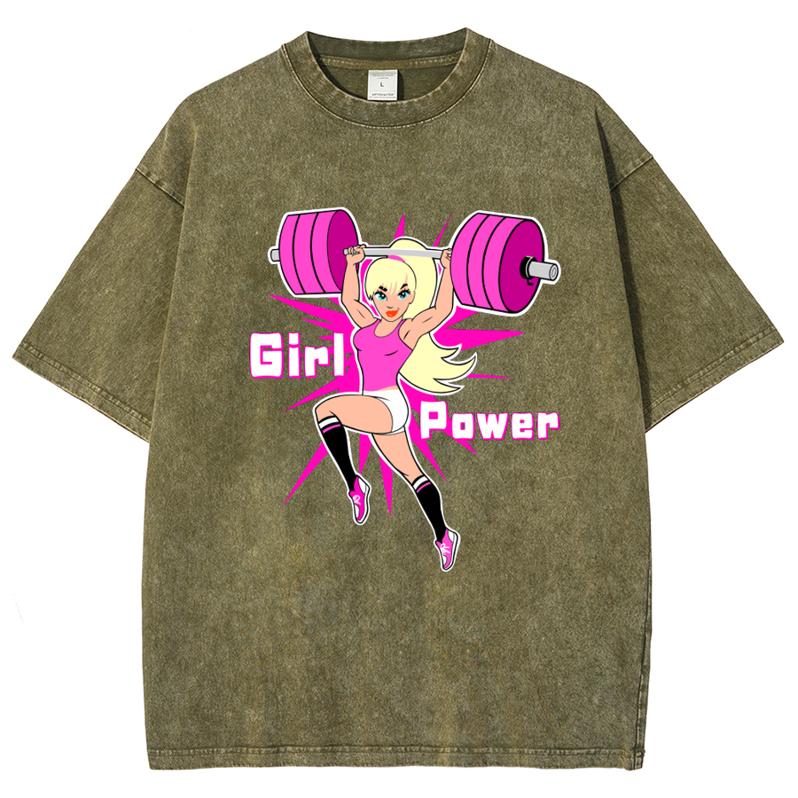 Girl Power Unisex Fit Washed T-Shirt