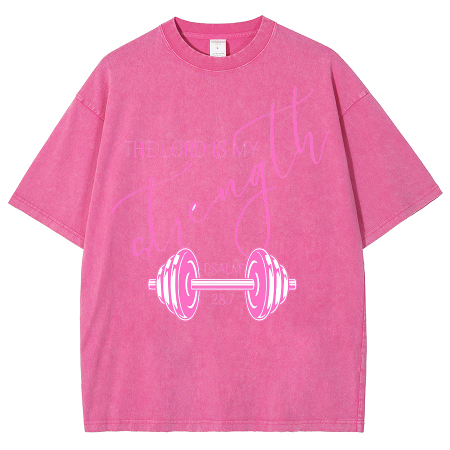The Lord Is My Strength Unisex Fit Washed Oversized T-Shirt