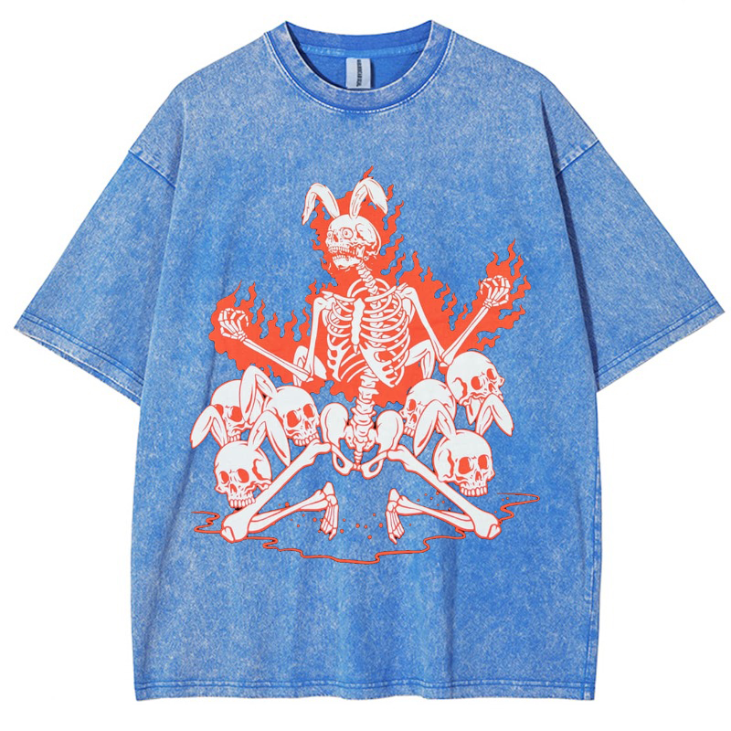 Skeleton Vintage Snowflake Washed T-Shirt