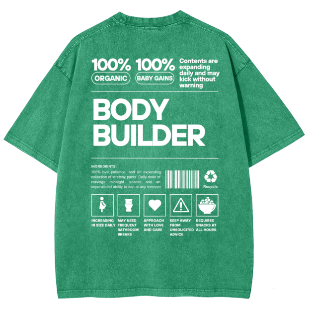 Body Builder Unisex Fit Washed T-Shirt