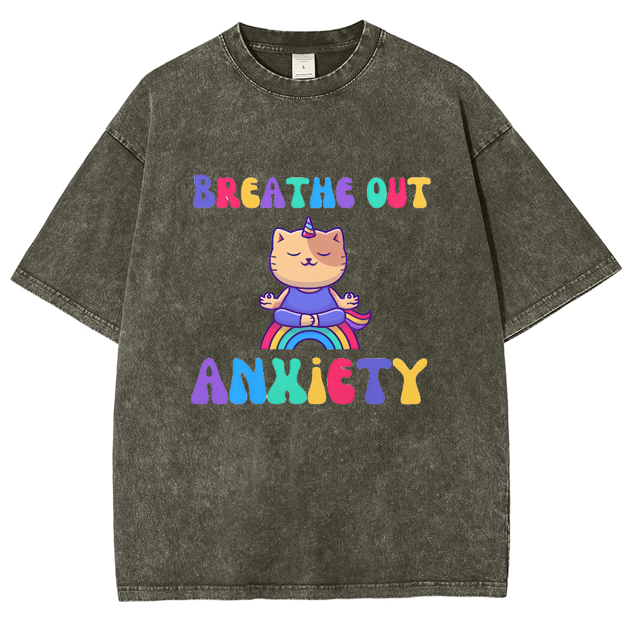 Breath Out  Washed Oversized T-Shirt