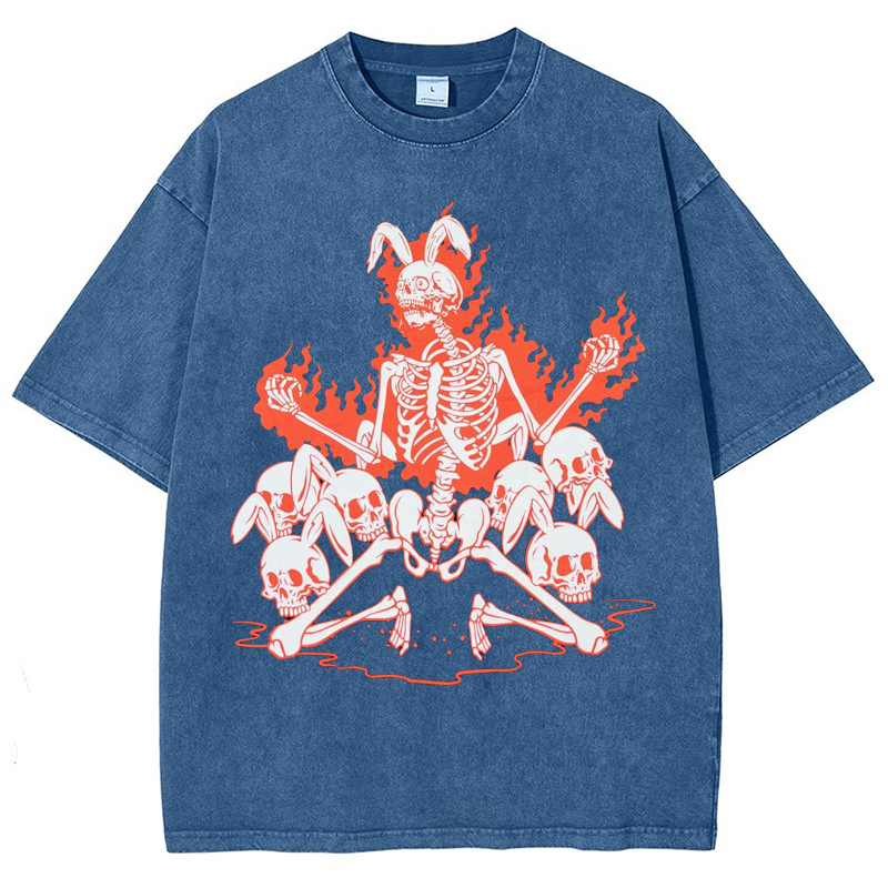 Skeleton Vintage Snowflake Washed T-Shirt