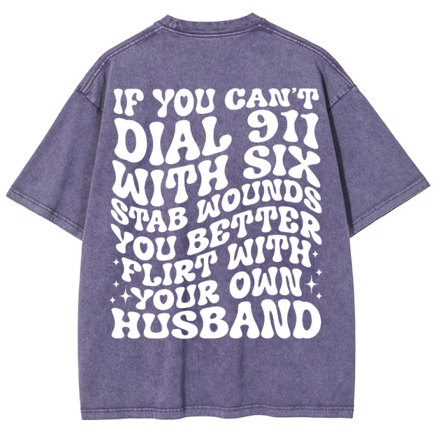 Dial 911 Unisex Vintage Washed Short Sleeve T-Shirt