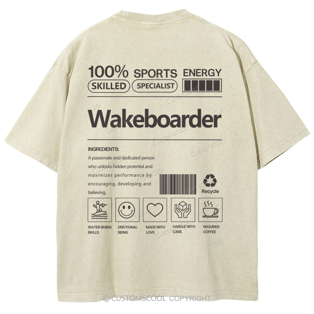 wakeboarder Unisex Fit Washed T-Shirt Customscool