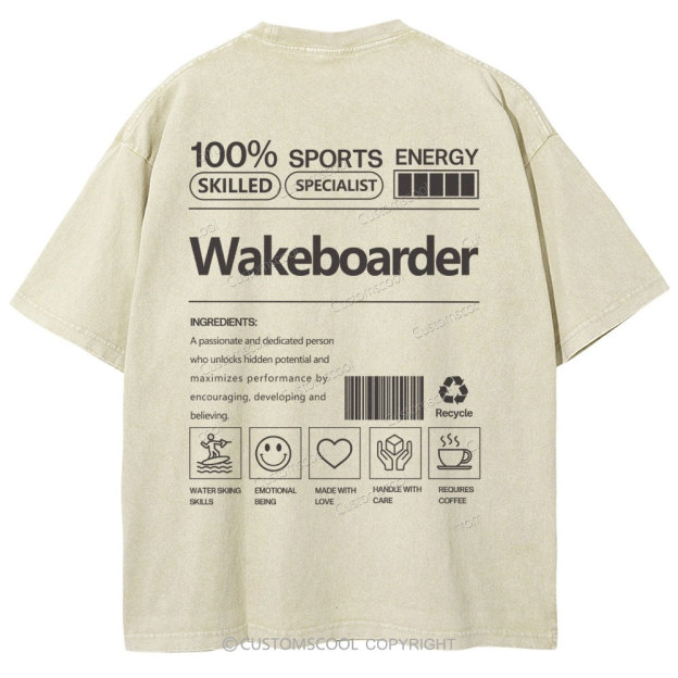 wakeboarder Unisex Fit Washed T-Shirt Customscool