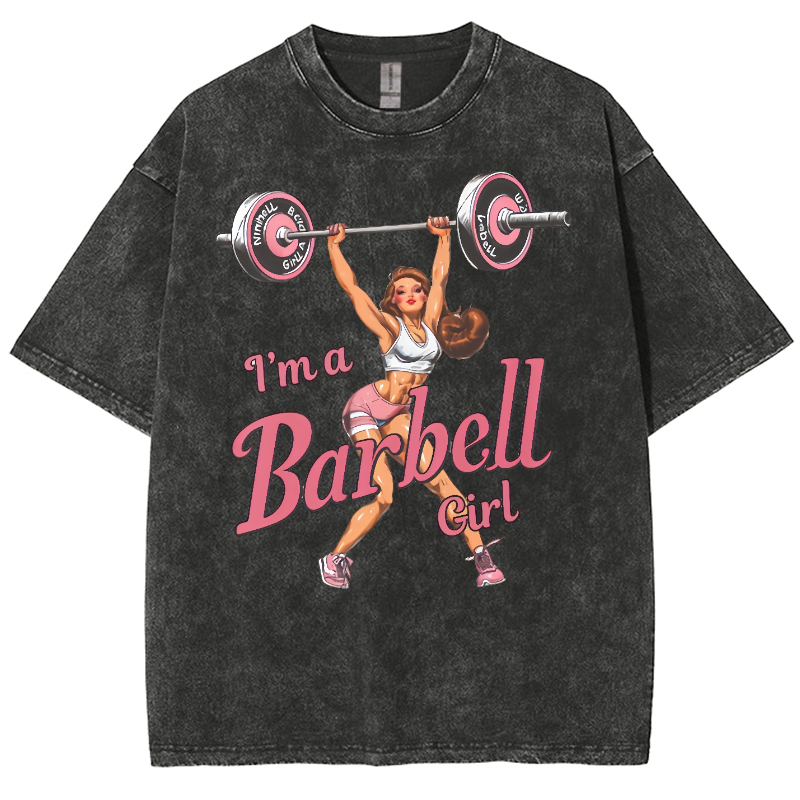 I'm A Barbell Girl Washed Oversized T-Shirt