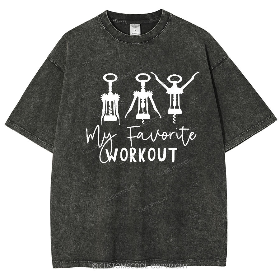 My Favorite Workout Unisex Vintage Washed Short Sleeve T-Shirt Customscool