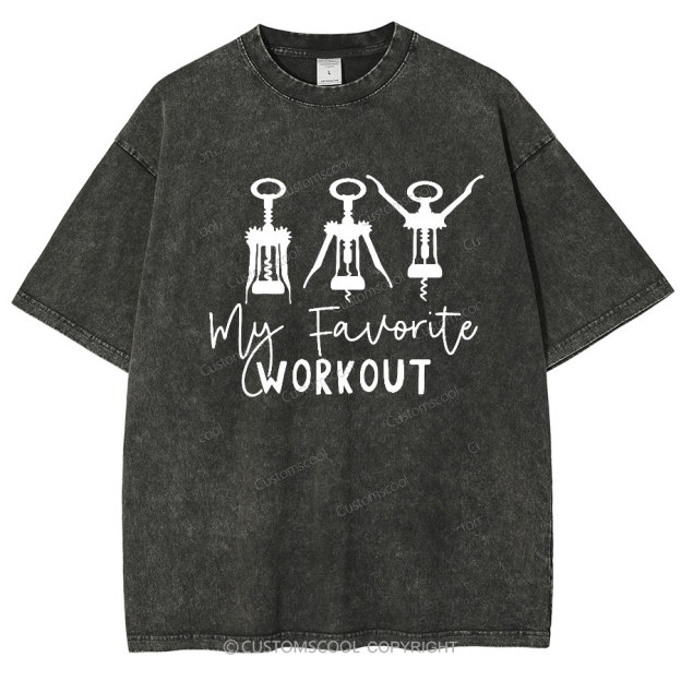 My Favorite Workout Unisex Vintage Washed Short Sleeve T-Shirt Customscool