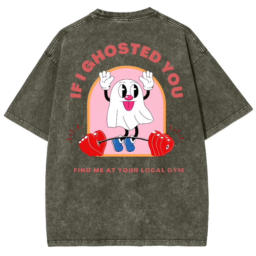 Ghostin at the Gym Unisex Fit Washed Oversized T-Shirt