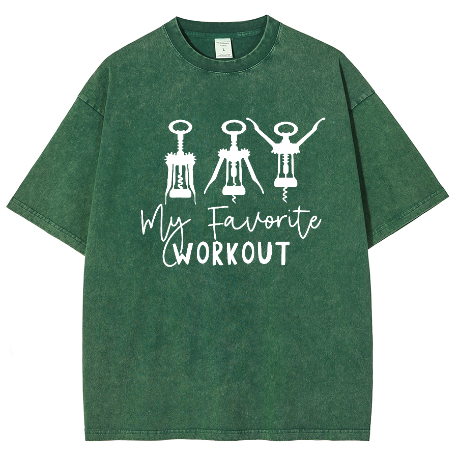 My Favorite Workout Unisex Vintage Washed Short Sleeve T-Shirt