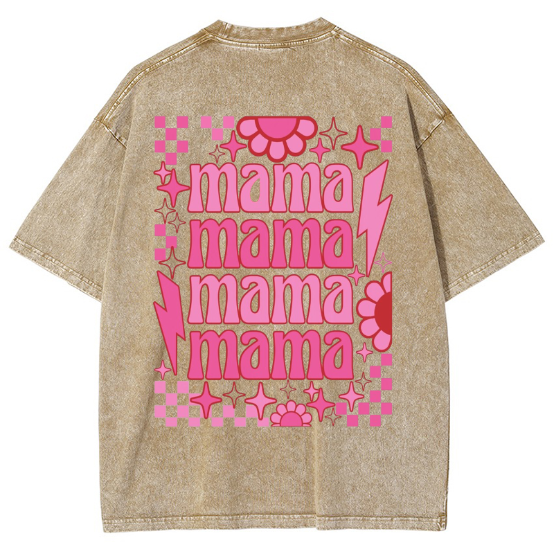 Mama Vintage Snowflake Washed T-Shirt