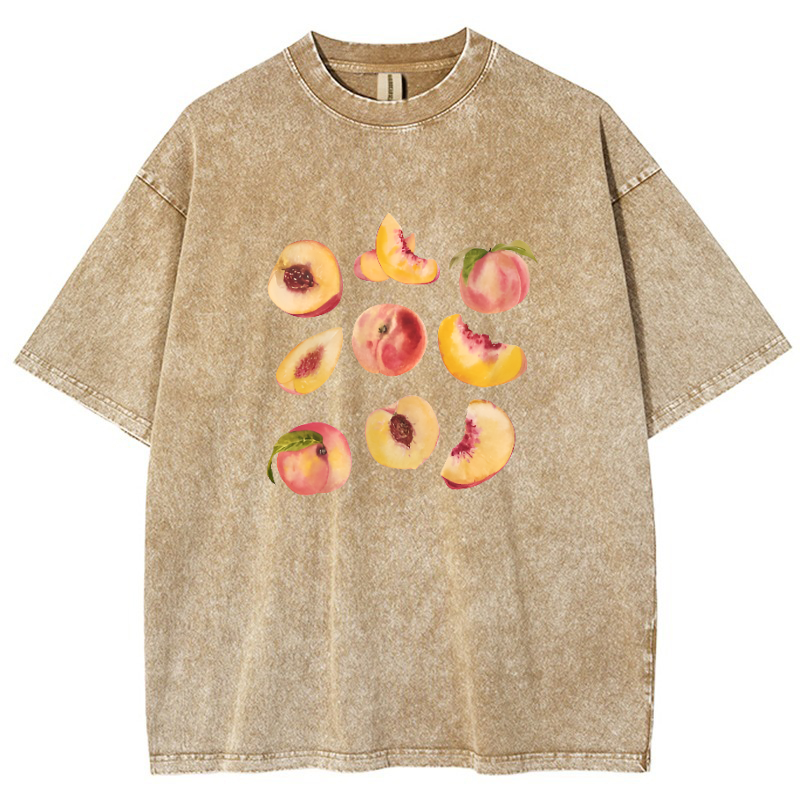 Peach Vintage Snowflake Washed T-Shirt