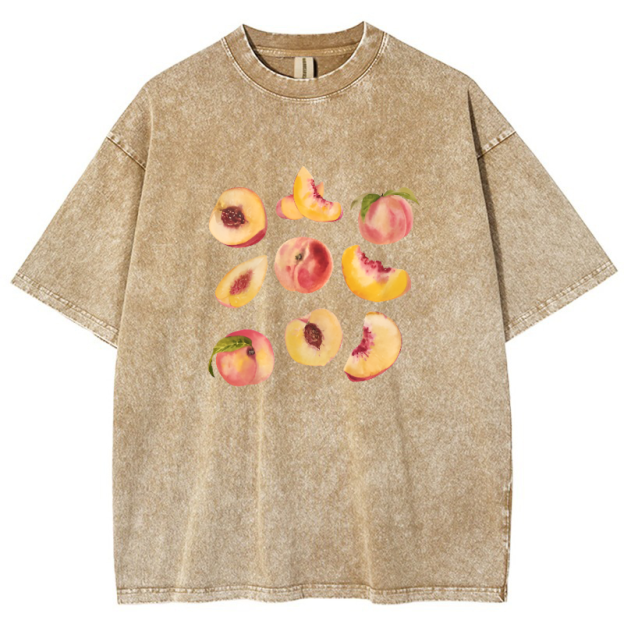Peach Vintage Snowflake Washed T-Shirt