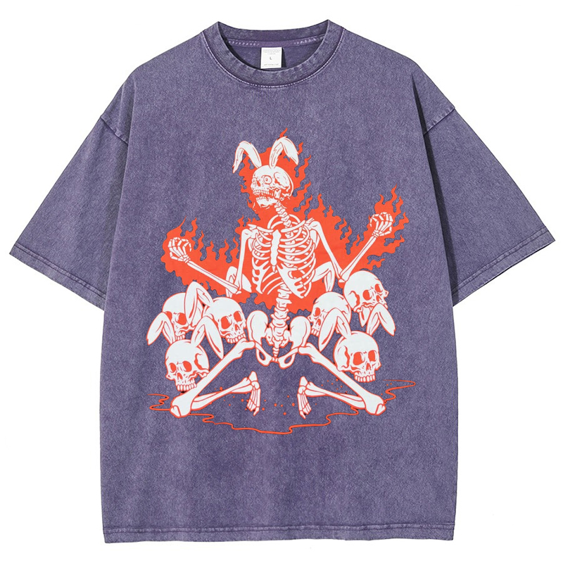 Skeleton Vintage Snowflake Washed T-Shirt