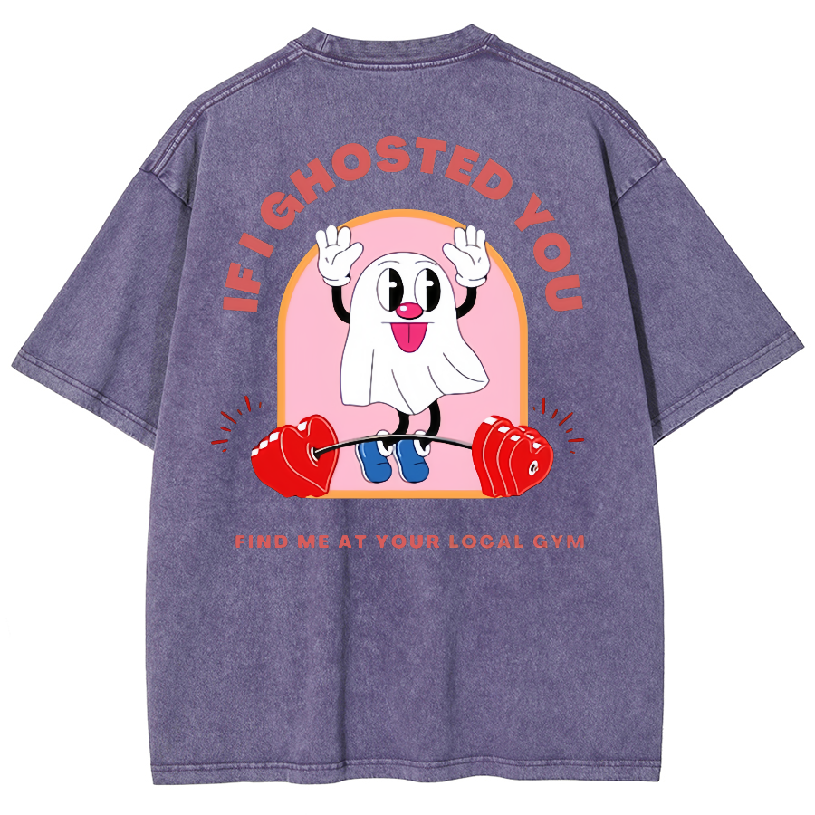 Ghostin at the Gym Unisex Fit Washed Oversized T-Shirt