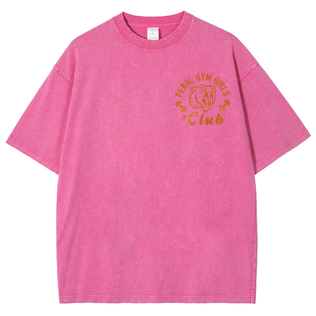 Feral Gym Girl Washed Oversized T-Shirt
