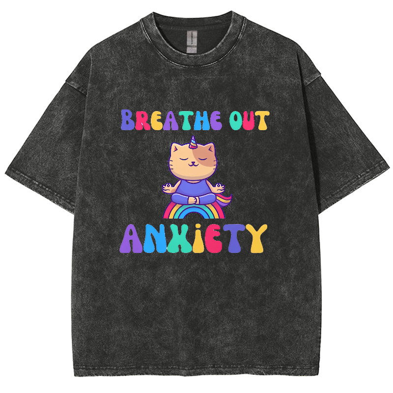 Breath Out  Washed Oversized T-Shirt
