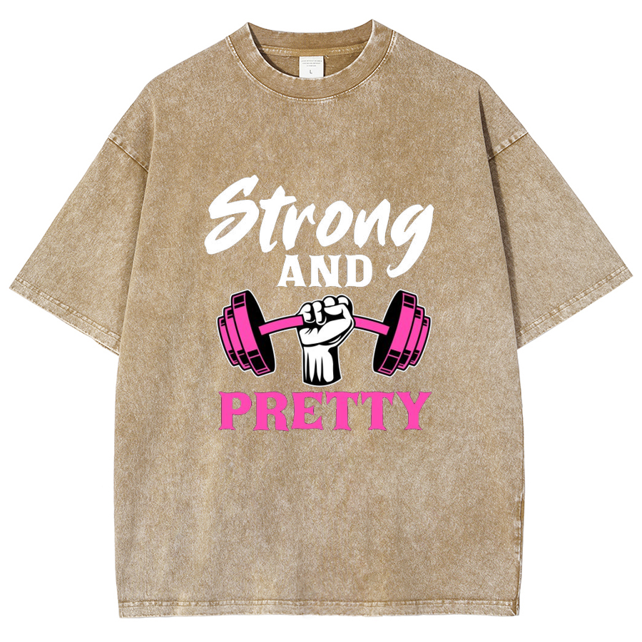 Strong And Pretty Unisex Fit Washed T-Shirt