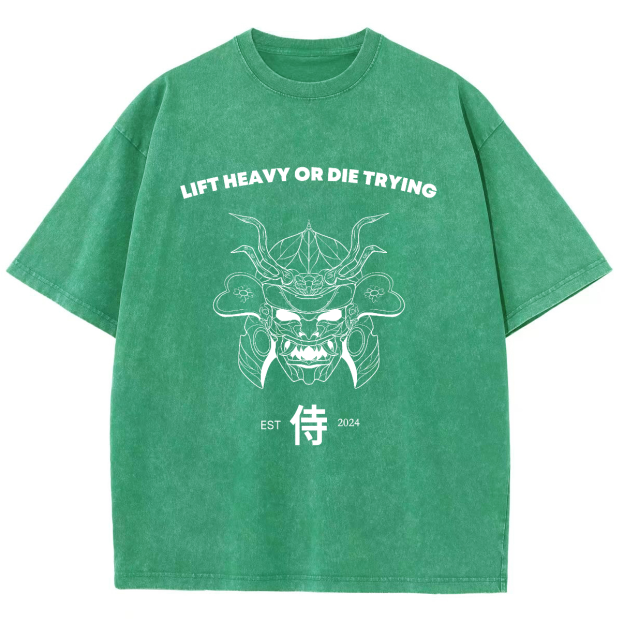 Lift Heavy Or Die Trying Unisex Fit Washed Oversized T-Shirt