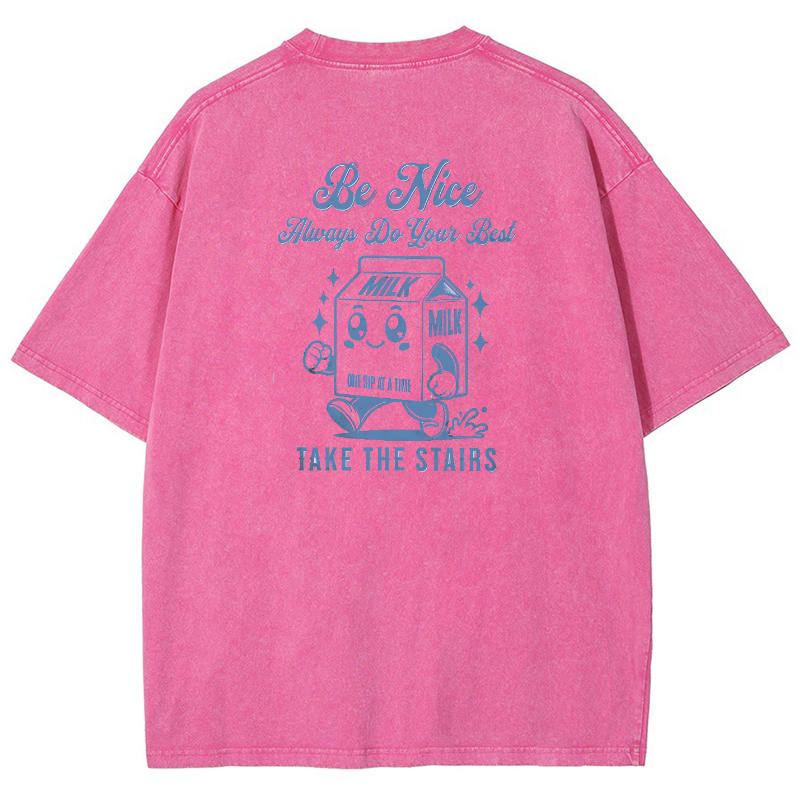 Be Nice Always Do Your Best Vintage Snowflake Washed T-Shirt