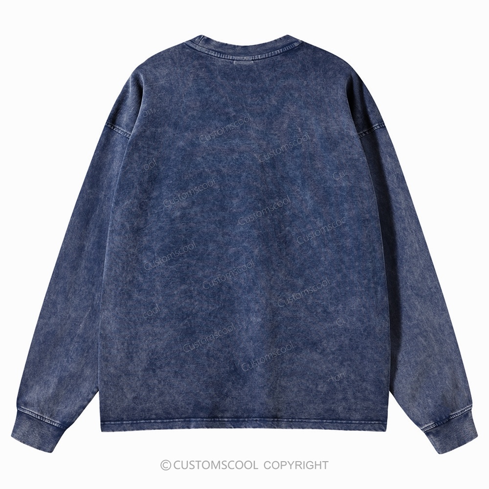 Plain Unisex Crewneck Washed Sweatshirt