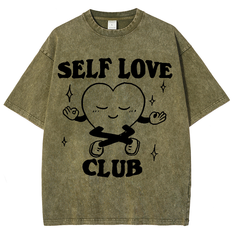 Aesthetic Self Love Unisex Fit Washed Oversized T-Shirt