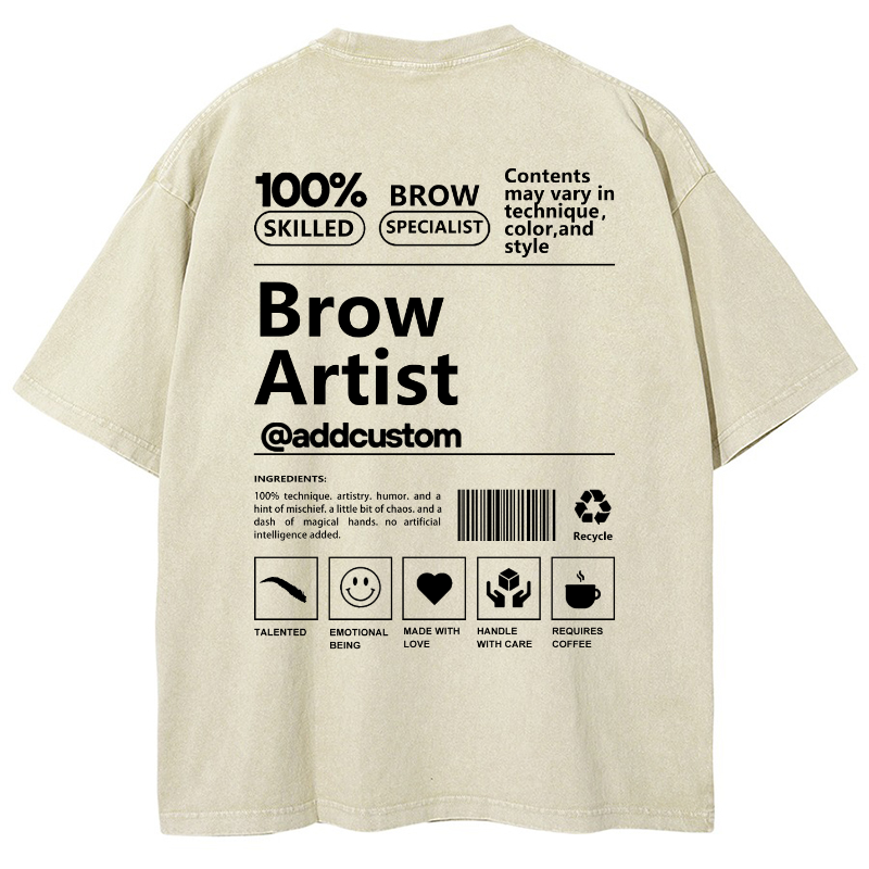 Brow Artist Vintage Snowflake Washed T-Shirt Customscool