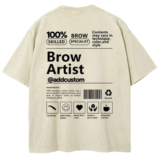 Brow Artist Vintage Snowflake Washed T-Shirt Customscool