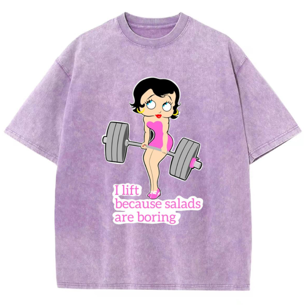 This Girl Lifts Because Salads Are Boring Unisex Fit Washed T-Shirt