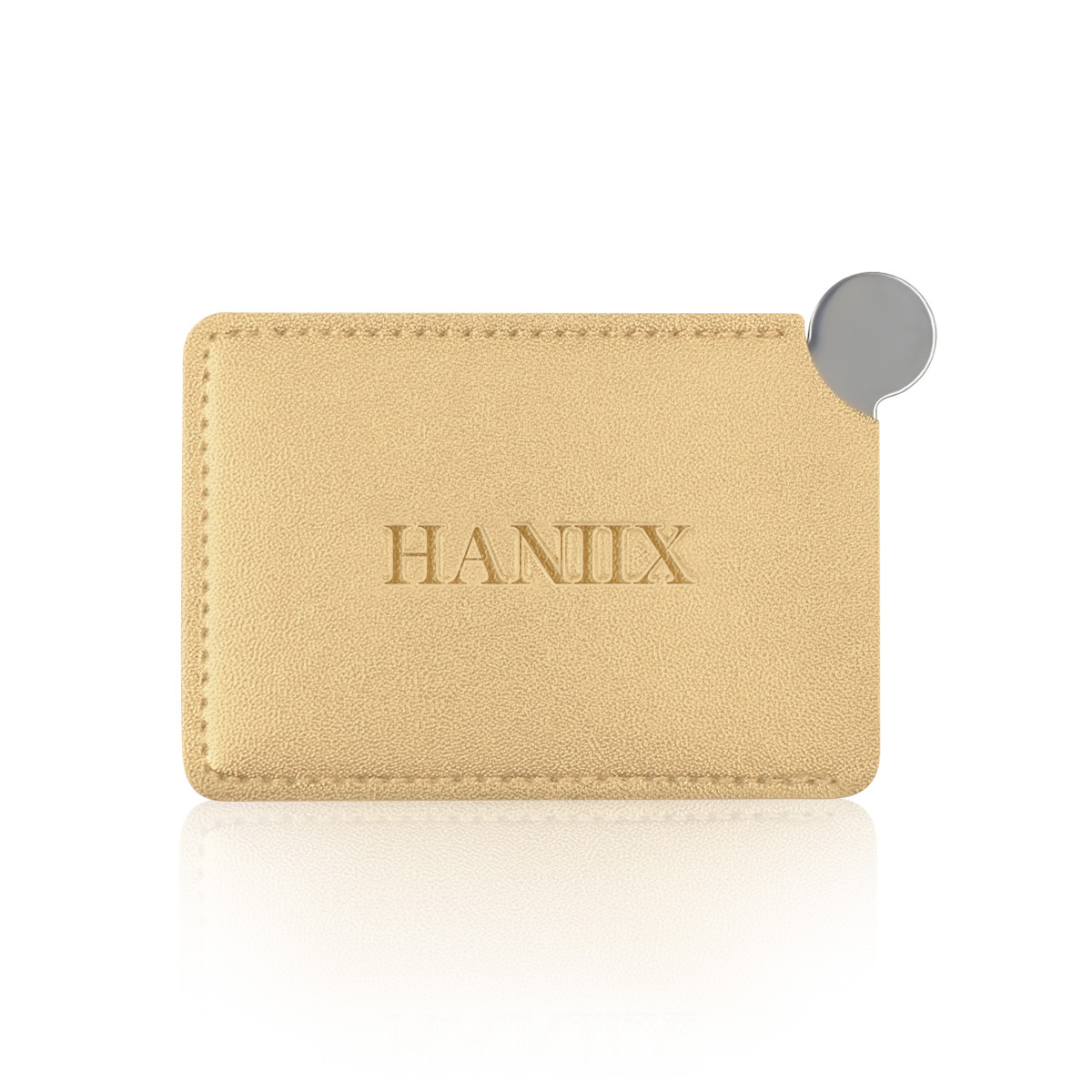 Stainless Steel Pocket Mirror with Leather Case