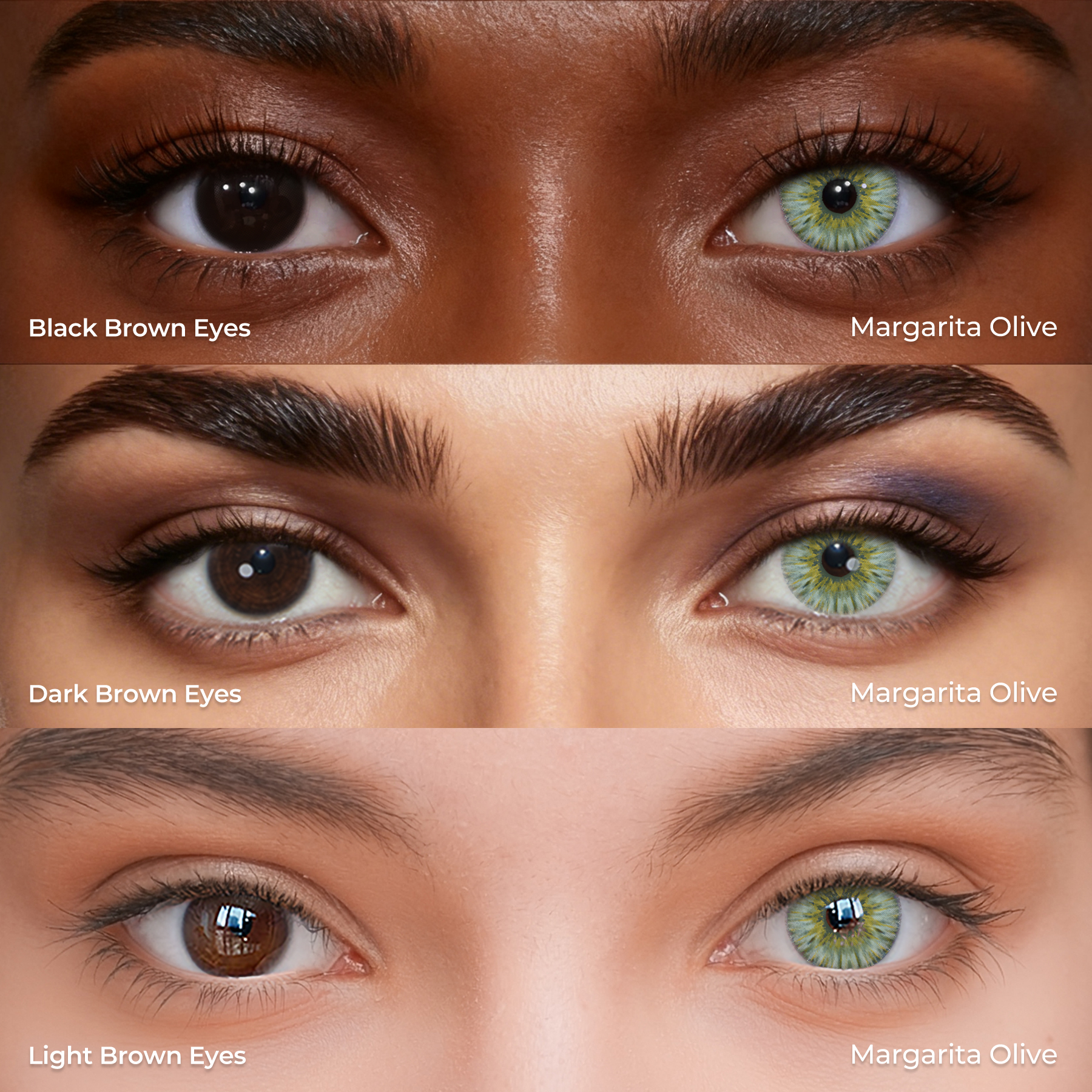 Margarita Olive Natural Look 1 Year Colored Contacts – HANIIX