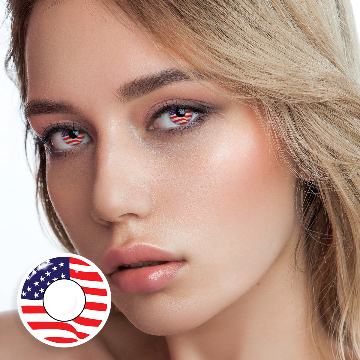 USA Flag Contacts - Yearly, 2 lenses