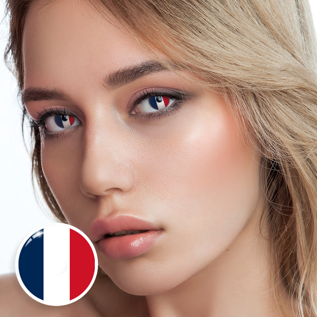 French Flag Contacts - Yearly, 2 lenses
