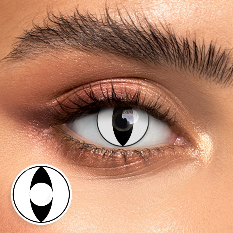 Cat Eye White - Yearly, 2 lenses