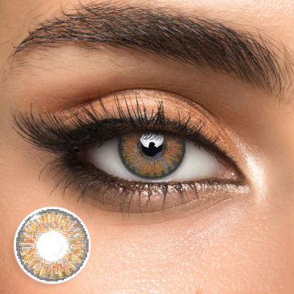 3 Tone Golden Brown - 1 Year, 2 lenses