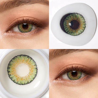 3 Tone Green Natural 6 Months Colored Contacts – HANIIX