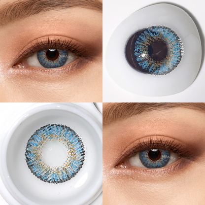 3 Tone Sky Blue Natural 1 Year Colored Contacts – HANIIX