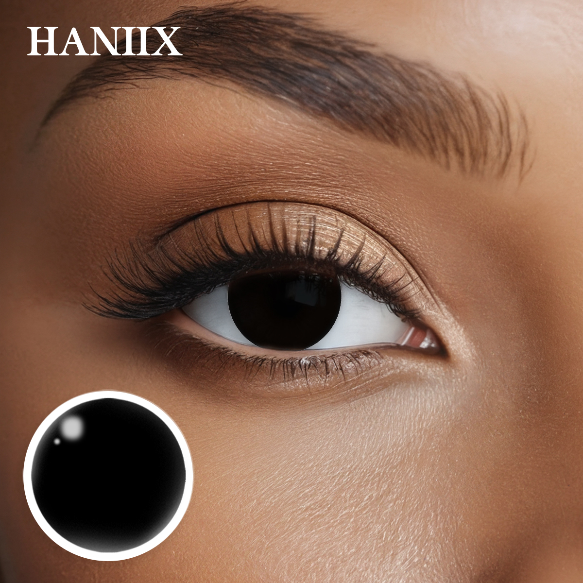HANIIX Blind Black Prescription Colored Contacts