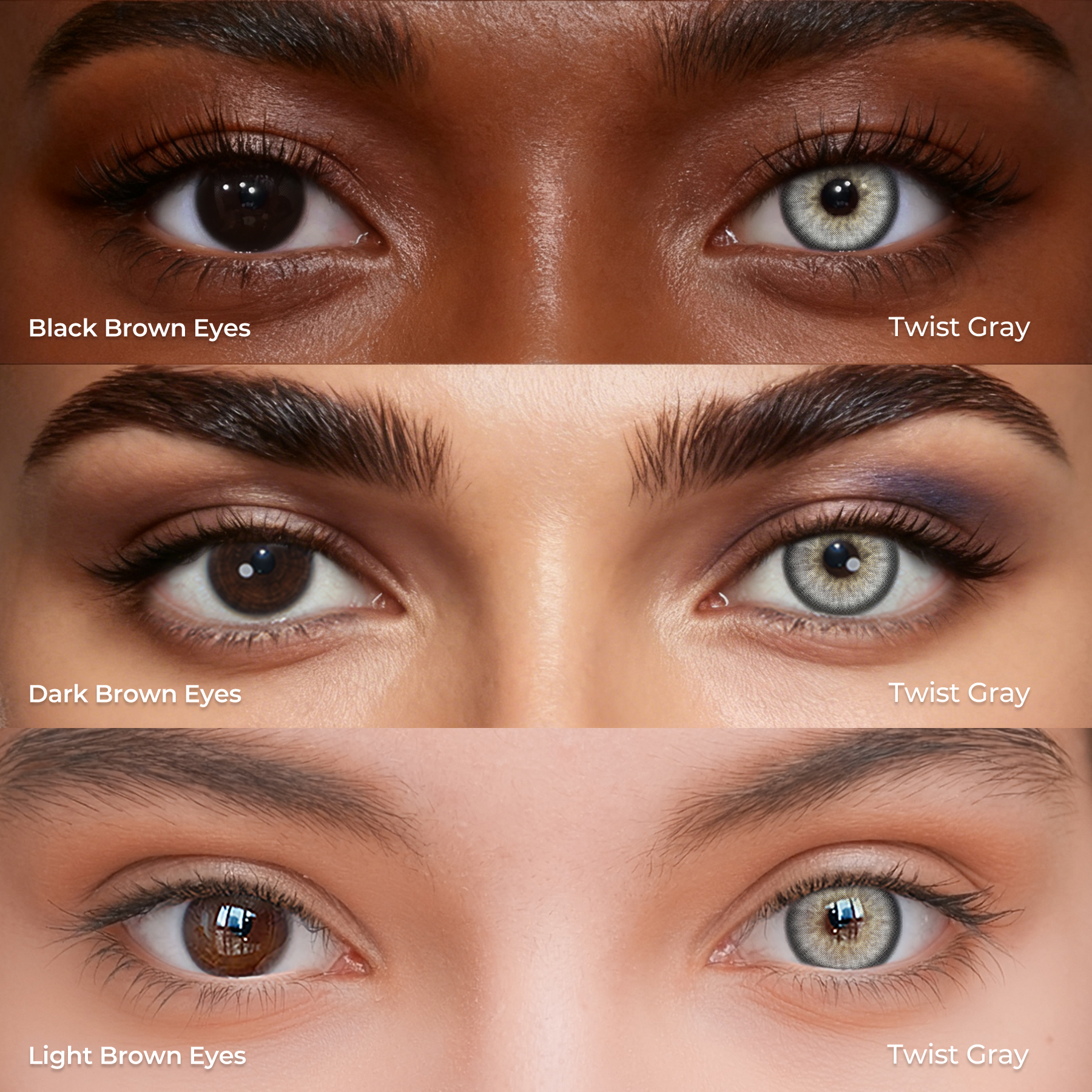 Twist Gray Natural Look 1 Year Colored Contacts – HANIIX
