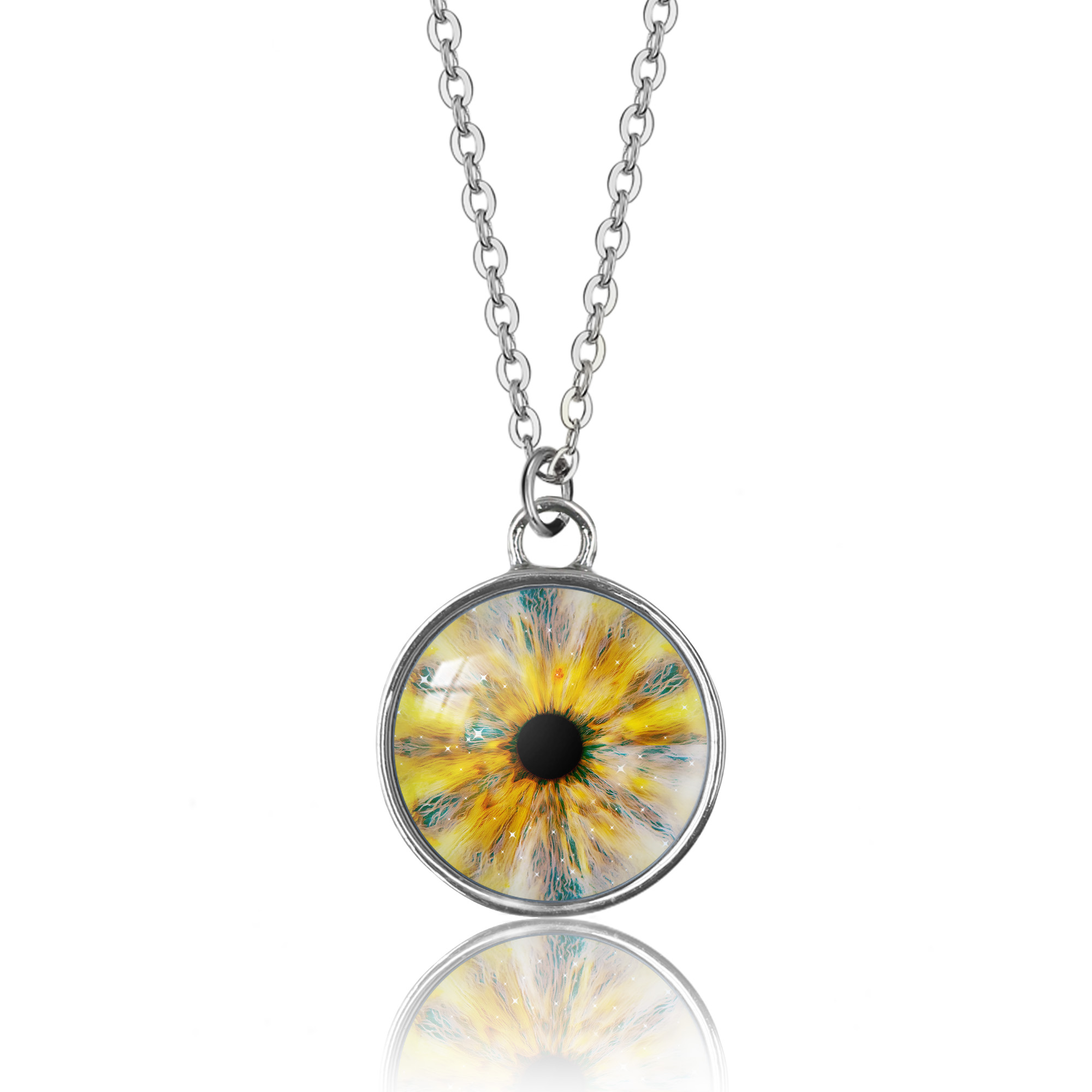 Polar Lights Hand-Painted Eye Pendant Necklace