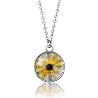 Polar Lights Hand-Painted Eye Pendant Necklace