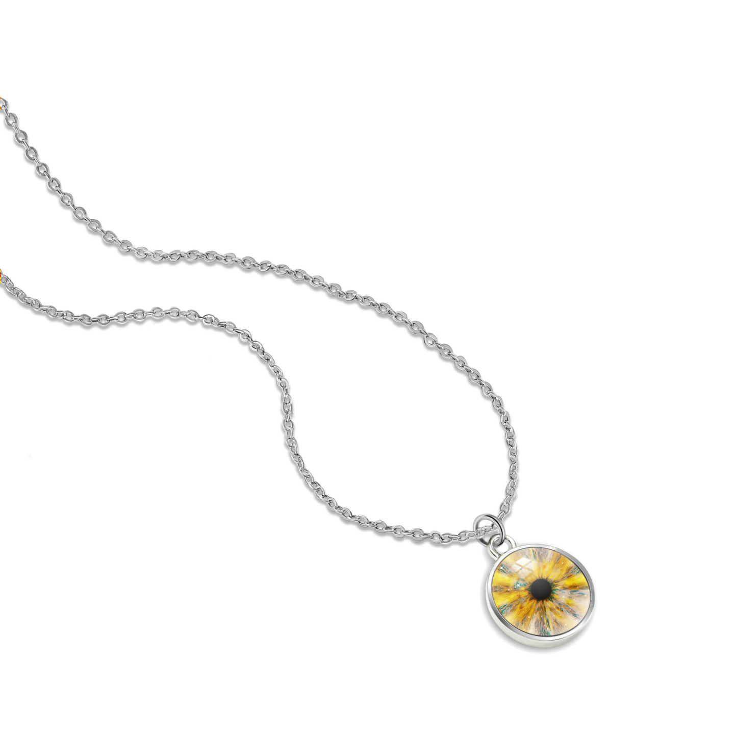 Polar Lights Hand-Painted Eye Pendant Necklace