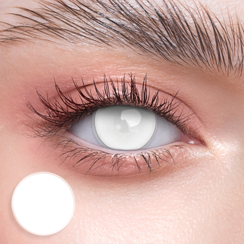 HANIIX Blind White Halloween 1 Year Colored Contacts