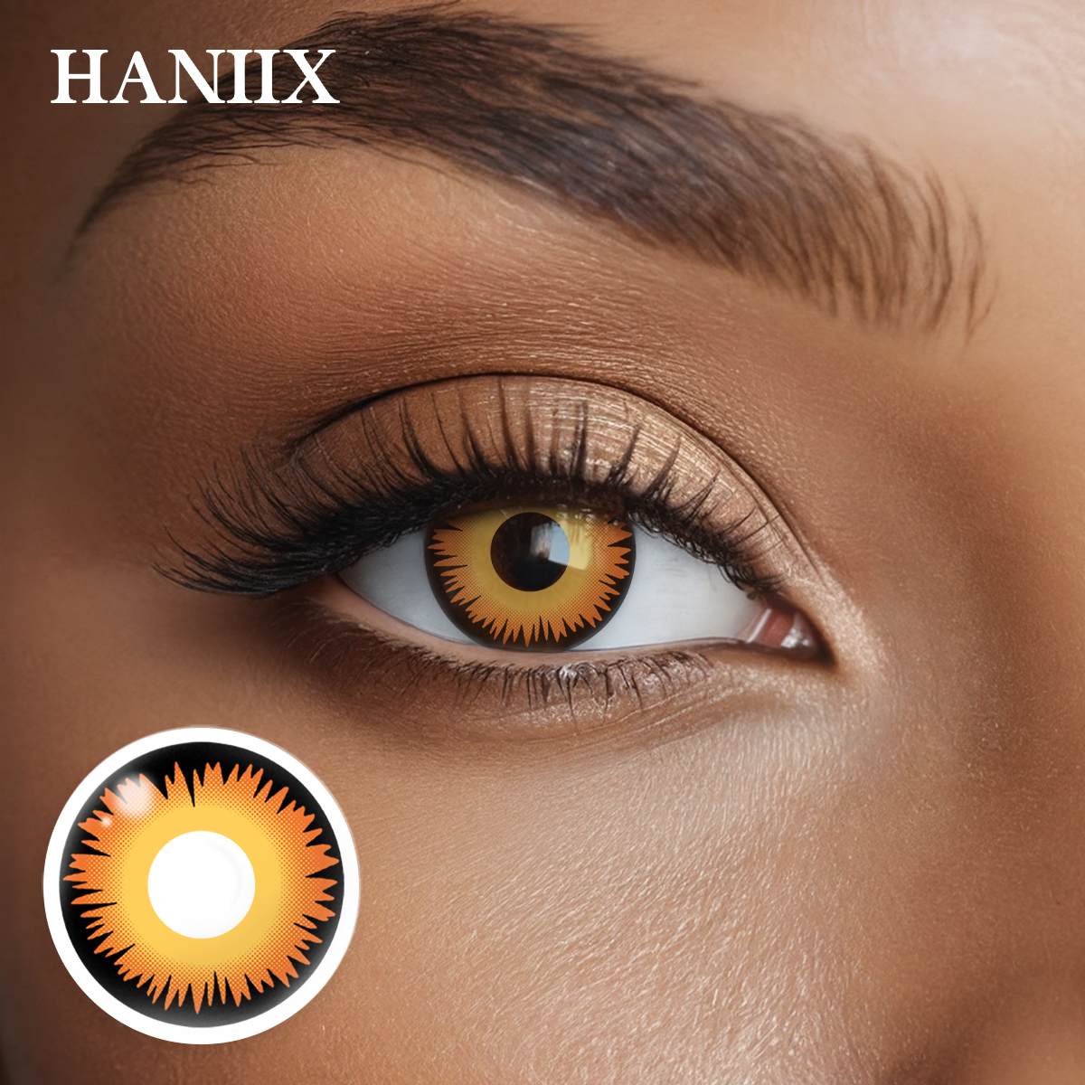 HANIIX Werewolf Orange Prescription Colored Contacts