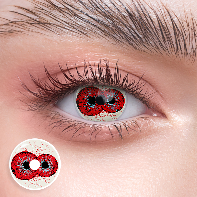 Darkpact Red Double Iris Sclera Halloween Colored Contacts – HANIIX