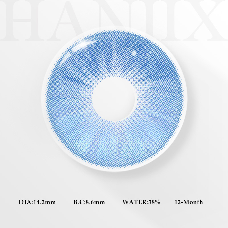 HANIIX Faded Blue Prescription 1 Year Colored Contacts